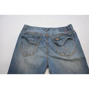 MEK Denim Khora Relaxed Straight Zip Fly Distressed Denim Jeans Mens 40 x 34